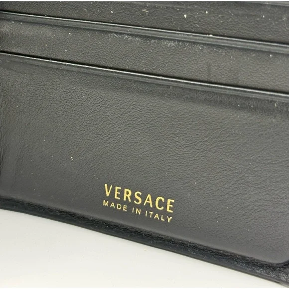 Versace Black Embossed Medusa Bifold Wallet - Picture 3 of 9